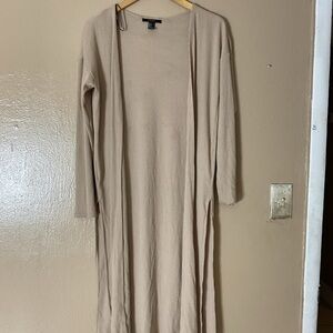 Forever 21 Tan Ribbed Knit Long Sleeve Open Cardigan Sweater Size s